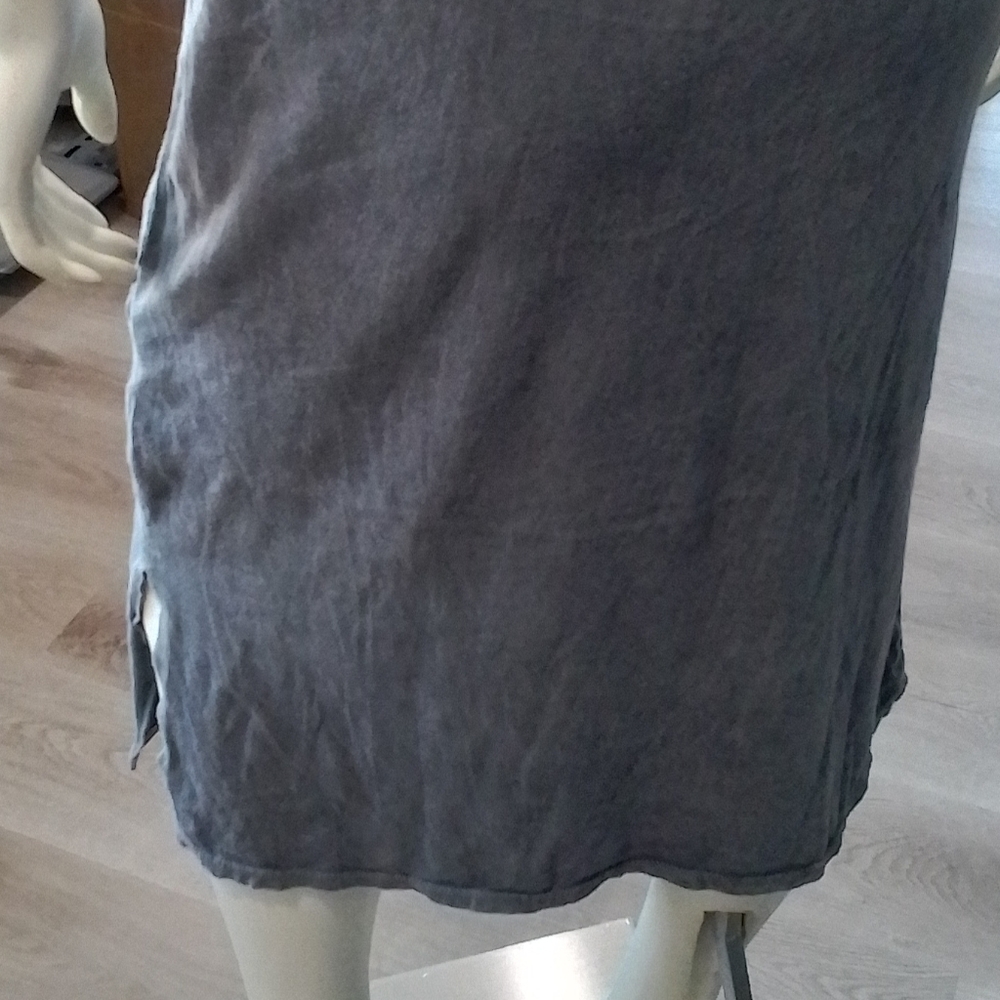 NEW Mineral Wash Gray Tank Sleeveless Shirt Dress - Picture 7 of 17